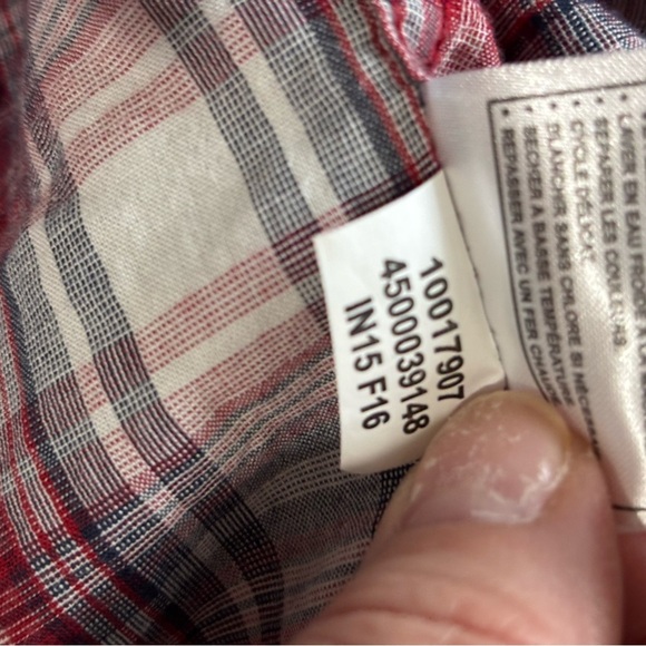 Ariat Women Plaid Western Shirt Metal Snap Front Studded Red/White/Blue Cotton M - Picture 11 of 11